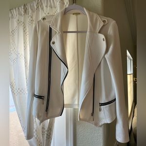 Gianni Bini White & Black, Gold Zipper Jacket Sz Small